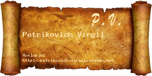 Petrikovich Virgil névjegykártya